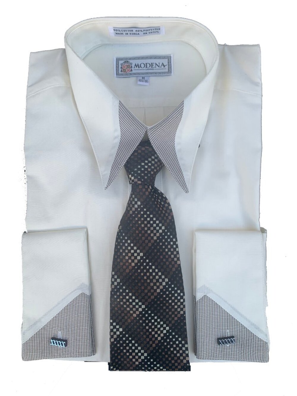 Modena Uomo Two-tone French Cuff Dress Shirt